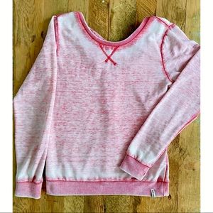 💗O’NEILL washout pink sweatshirt, crossover back.